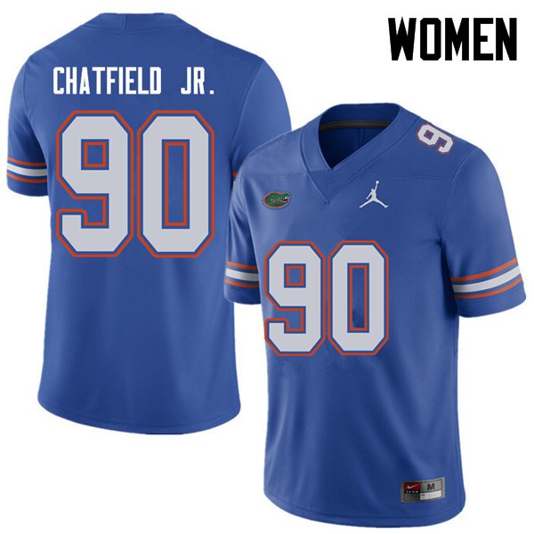 Jordan Brand Women #90 Andrew Chatfield Jr. Florida Gators College Football Jersey Royal